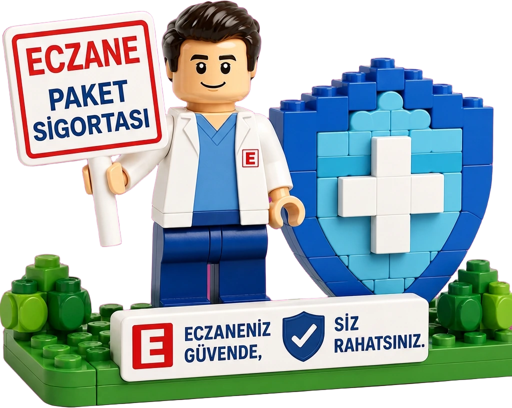 Eczane Paket Sigortası LEGO illüstrasyonu